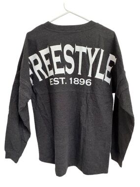 boxercraft Men's Long Sleeve Tee in Charcoal Grey with "Freestyle" on the back.